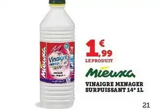 Super U Vinaigre ménager surpuissant 14° 1 l mieuxa offre
