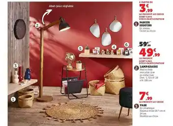 Super U Panier sequins, lampadaire, vase offre