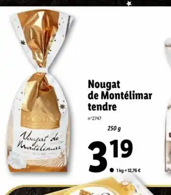Lidl Nougat De montélimar Tendre offre