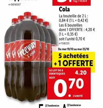 Lidl Cola 2 L offre