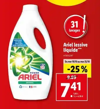 Lidl Ariel Lessive Liqude offre