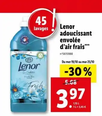 Lidl Lenor Adoucissant En Volée D'Air Frais offre