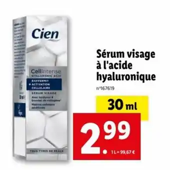 Lidl Sérum Visage A L'Acide Hyaluronique offre