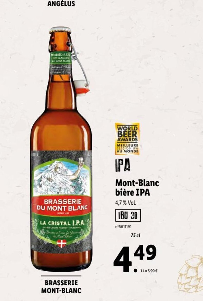 Promo MontBlanc biére IPA chez Lidl