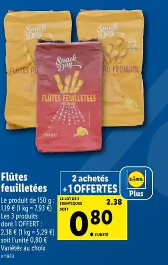 Lidl Flutes Feuilletées offre