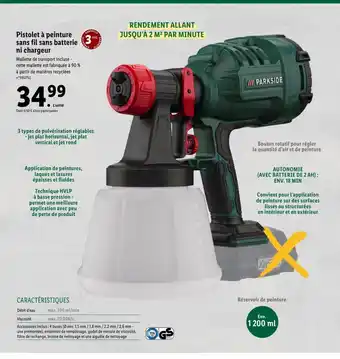 Lidl Pistolet A Peinture Sans Fil Sans Batterie Ni Chargeur offre