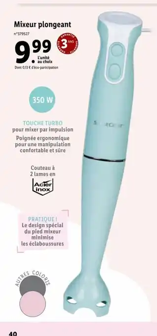 Lidl Mixeur Plongeant offre