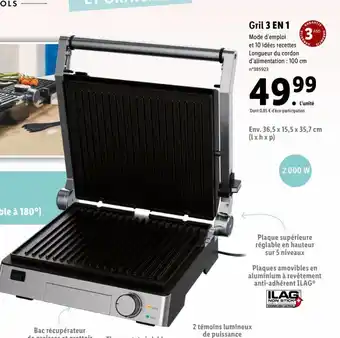 Lidl Gril 3 en 1 offre