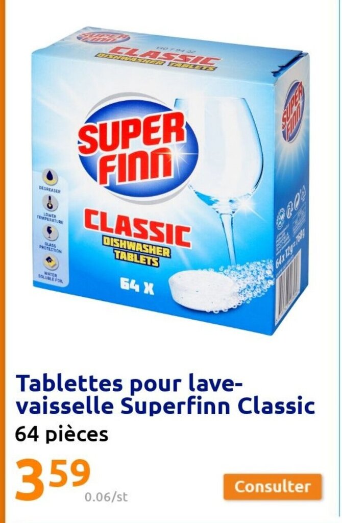 Promo Tablettes Pour Lave Vaisselle Superfinn Classic chez Action