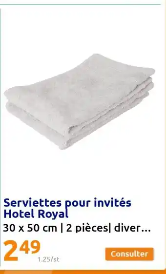 Action Serviettes Pour Invités Hotel Royal offre