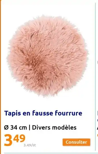 Action Tapis En Fausse Fourrure offre