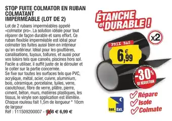 Stop Fuite Colmatr En Ruban Colmattant Imperméable