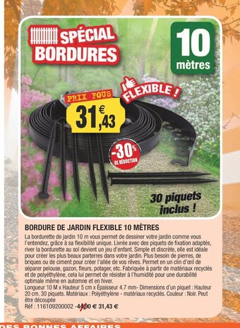 Outiror Bordure De Jardin Flexible 10 Metres offre
