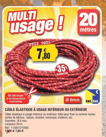 Outiror Cable élastique A Usage Intérieur ou extérieur offre
