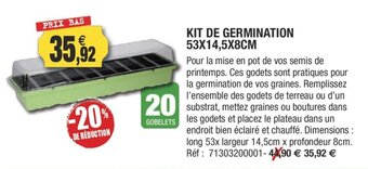 Outiror Kit De Germination 53x14,5x8cm offre