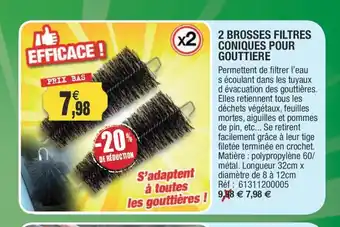 Outiror 2 Brosses Filtres Coniques Pour Gouttiere offre