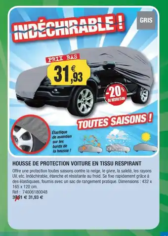 Outiror Housse De Protection Voiture En Tissu Respirant offre