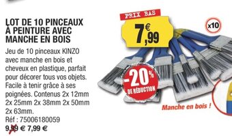Outiror Lot De 10 Pinceaux A Peinture Avec Manche En Bois offre