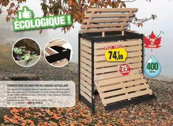 Outiror Composteur En Bois Pin Du Canada Autoclave offre