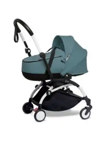 YoyoÂČ carrycot aqua stroller, white frame