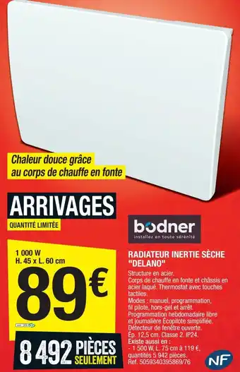 Brico Dépôt Radiateur Inertie Sèche Delano offre