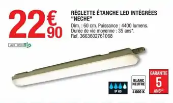 Brico Dépôt Réglette étanche led intégrées Neche offre