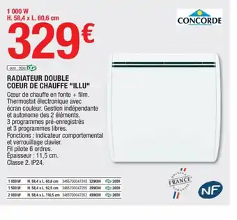 Brico Dépôt Radiateur Double Coeur de Chauffe Illu offre