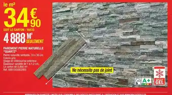 Brico Dépôt Parement Pierre Naturella Quartz offre