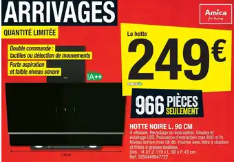Brico Dépôt Hotte Noire L. 90 CM offre