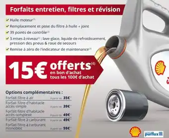 Forfaits Entretien Filtres et Révision