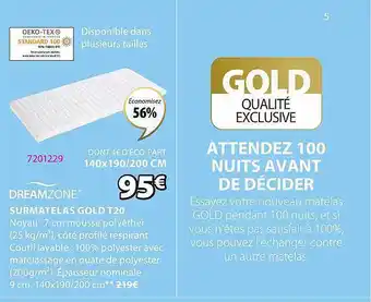 Surmatelas gold t20 dreamzone