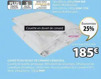 JYSK Couette en duvet de canard lendfjell offre