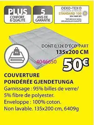 JYSK Couverture pondérée gjendetunga offre