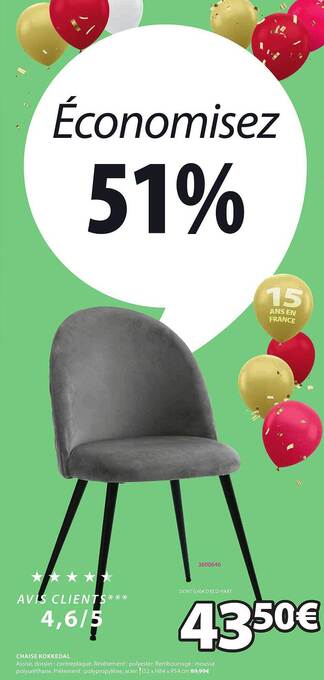 JYSK Chaise kokkedal offre