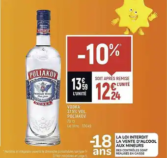 Spar Vodka 37,5% vol. poliakov offre