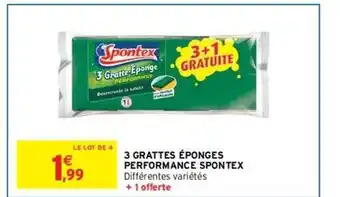 3 grattes éponges performance spontex