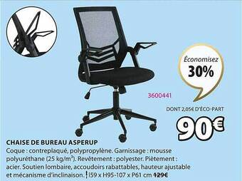JYSK Chaise de bureau asperup offre