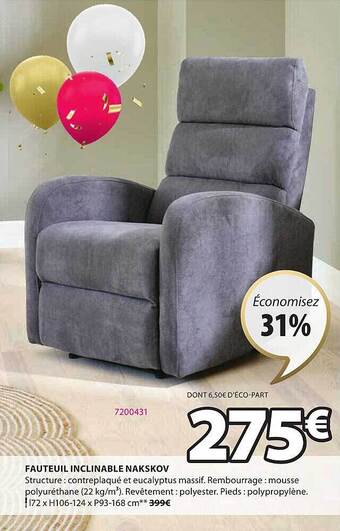 JYSK Fauteuil inclinable nakskov offre