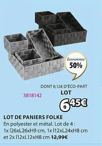 Lot de paniers folke