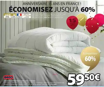 JYSK Couette synthétique dodo anti acariens offre