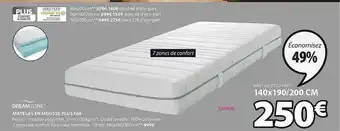 JYSK Matelas en mousse plus f60 dreamzone offre