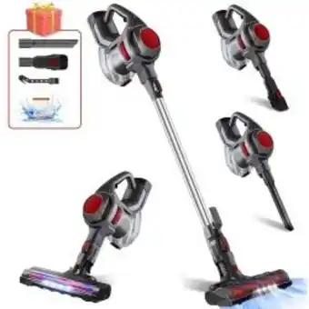 Conforama Aspirateur sans fil 25000pa puissant 4 en 1,autonomie aspirateur balai avec 50 min d'utilisation & batterie amovible,lumière offre