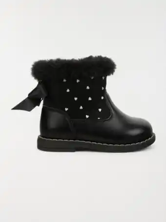 Bottines coeurs fille noir (20-23)