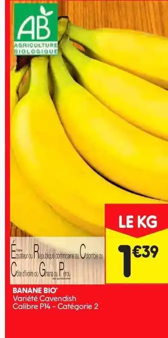 Leader Price Banane Bio offre
