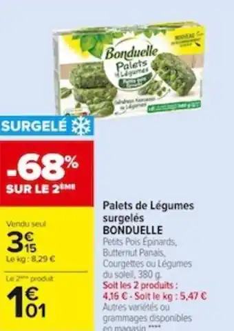 Carrefour Market Palets de Légumes Surgelés Bonduelle offre