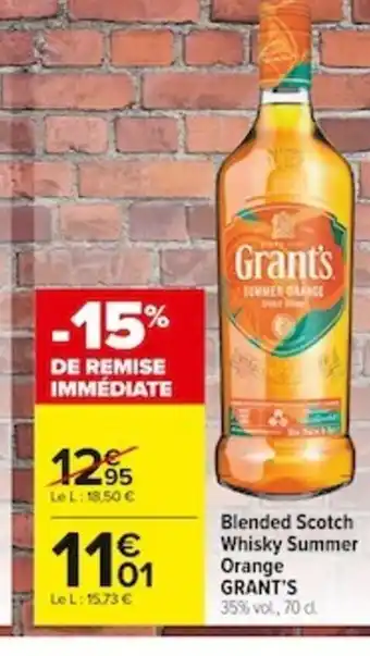 Carrefour Market Blended Scotch Whisky Summer Orange Grant's offre