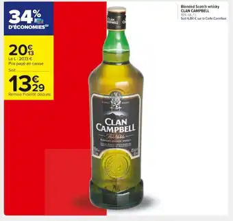 Carrefour Market Blended Scotch Whisky Clan Campbell offre