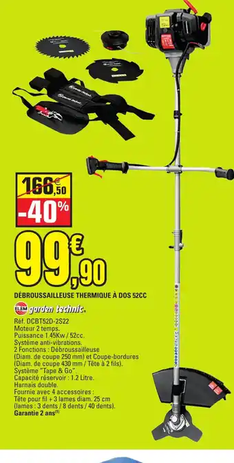 E.Leclerc Débroussailleuse Thermique a Dos 52cc offre