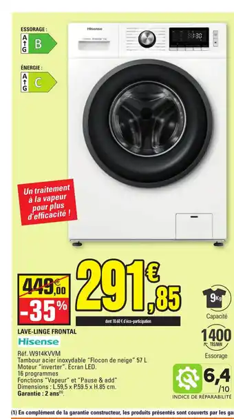 E.Leclerc Hisense Lave-Linge Frontal offre