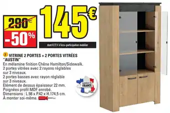 E.Leclerc Vitrine 2 Portes+2 Portes Vitrees Austin offre